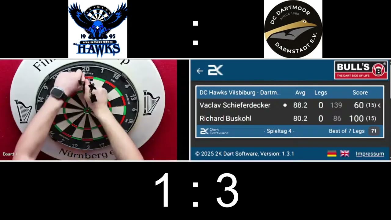 DC Hawks Vilsbiburg vs DC Dartmoor Darmstadt Highlights / DDV Bundesliga Süd 4. Spieltag 2025/26