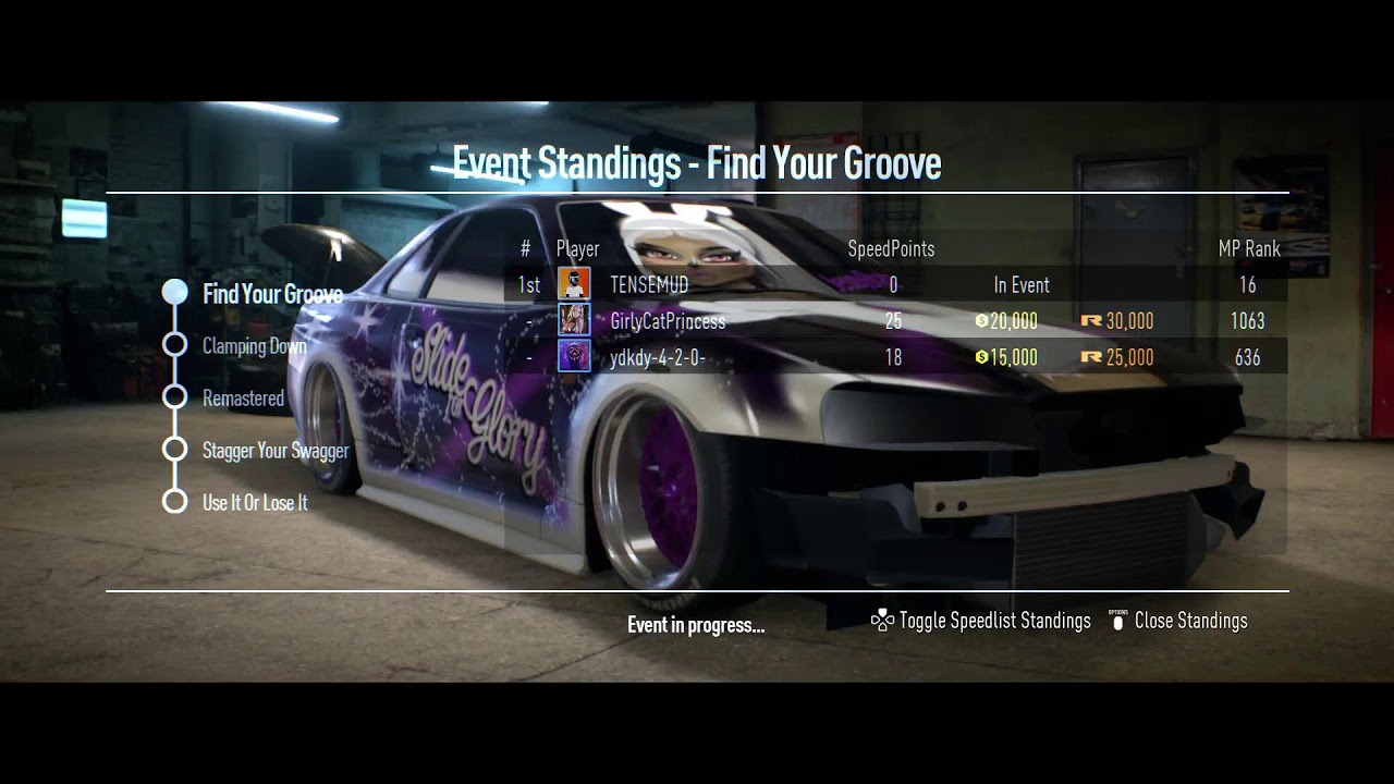 Need for Speed 2015 Drift Speedlist