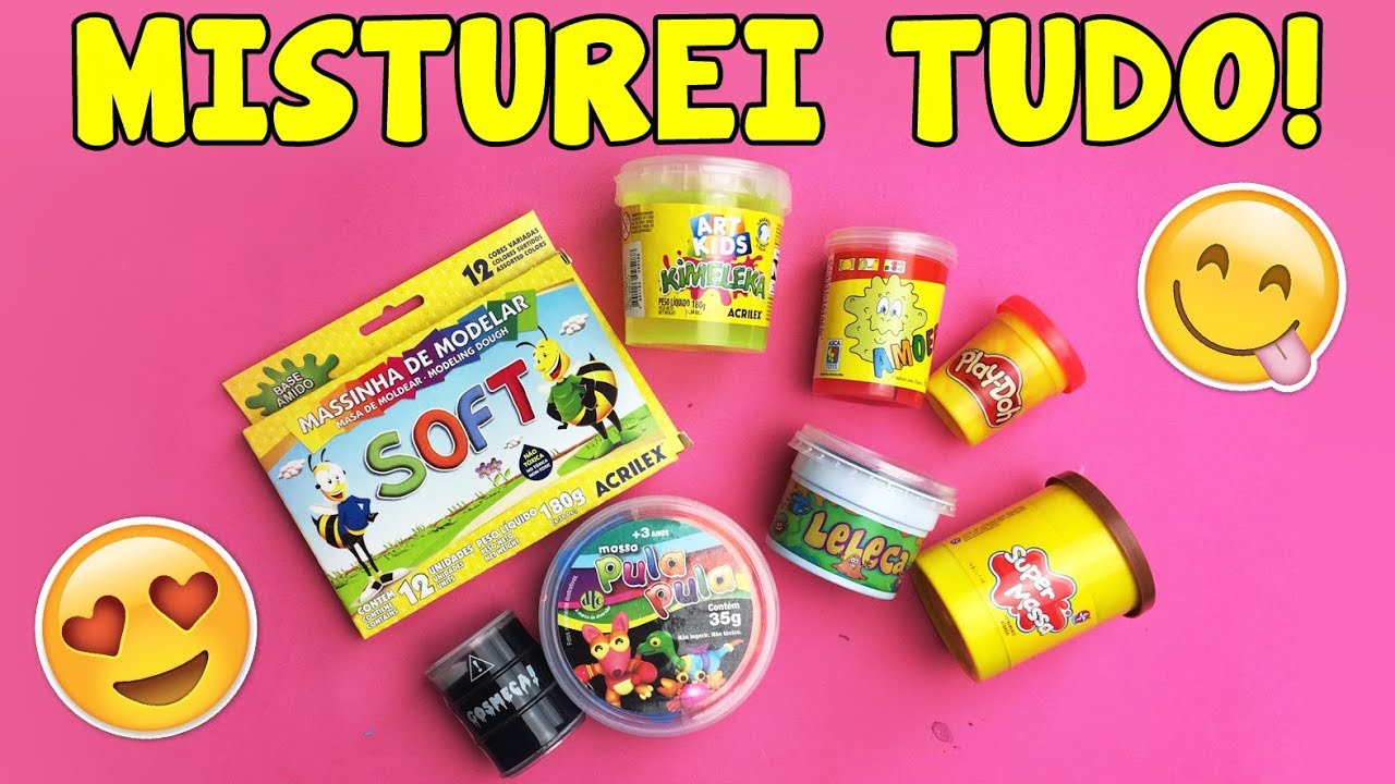 MISTUREI todos os tipos de AMOEBA / SLIME / MASSINHA DE MODELAR | TIO LUCAS