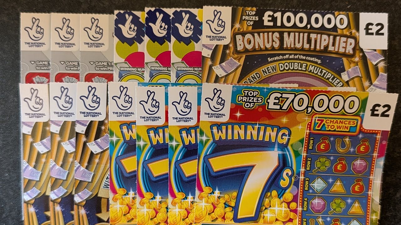 Набор лотерейных скретч-карт Allwyn National Lottery стоимостью 28 фунтов стерлингов каждая.