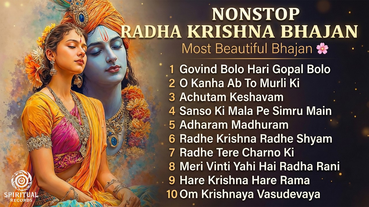 Nonstop Radha Krishna Bhajan | Most Beautiful Bhakti Songs 🌸 | Divine Peace #harekrishna