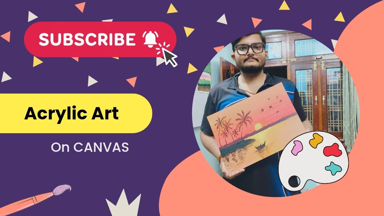 Sunset Acrylic Painting on Canvas | Mudit Verma 🌅 #sunset #painting 