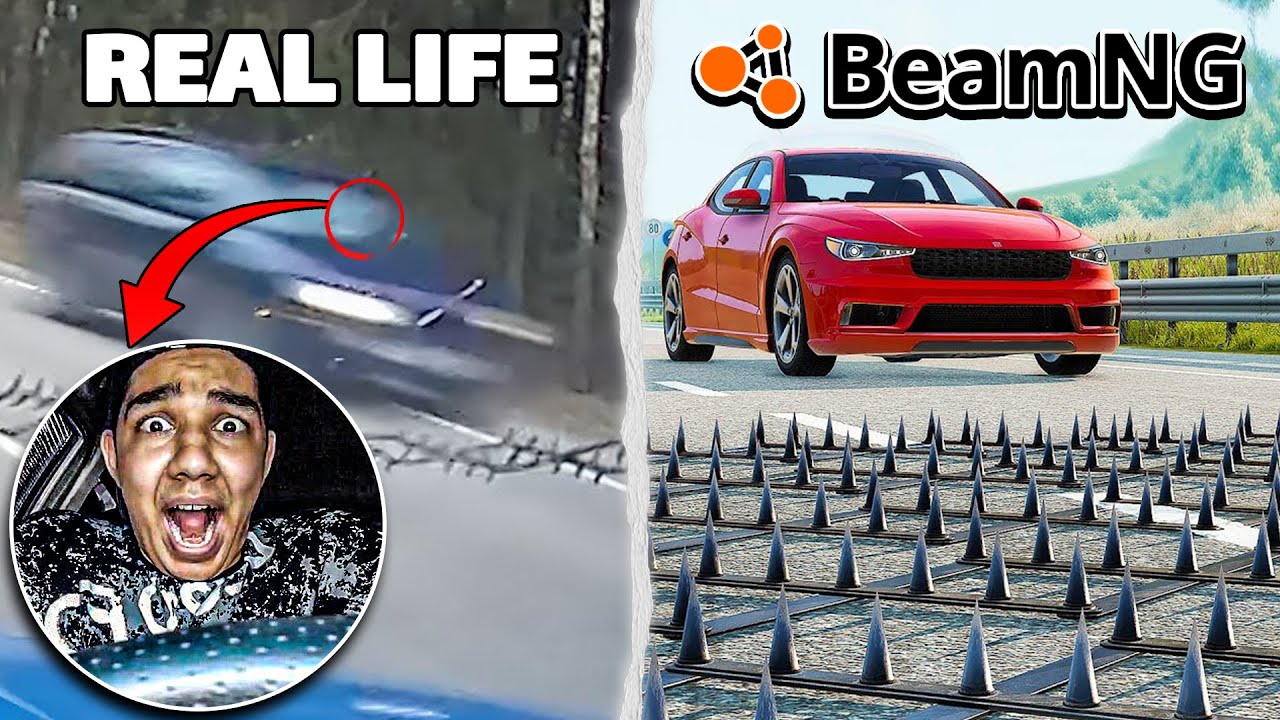 Cars vs Spikes Challenge – BeamNG Drive