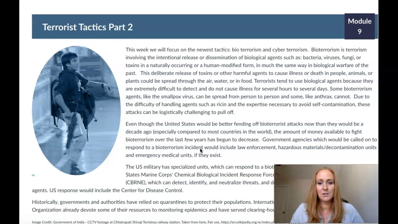 CCJ4934 Terrorism Module 9 Overview
