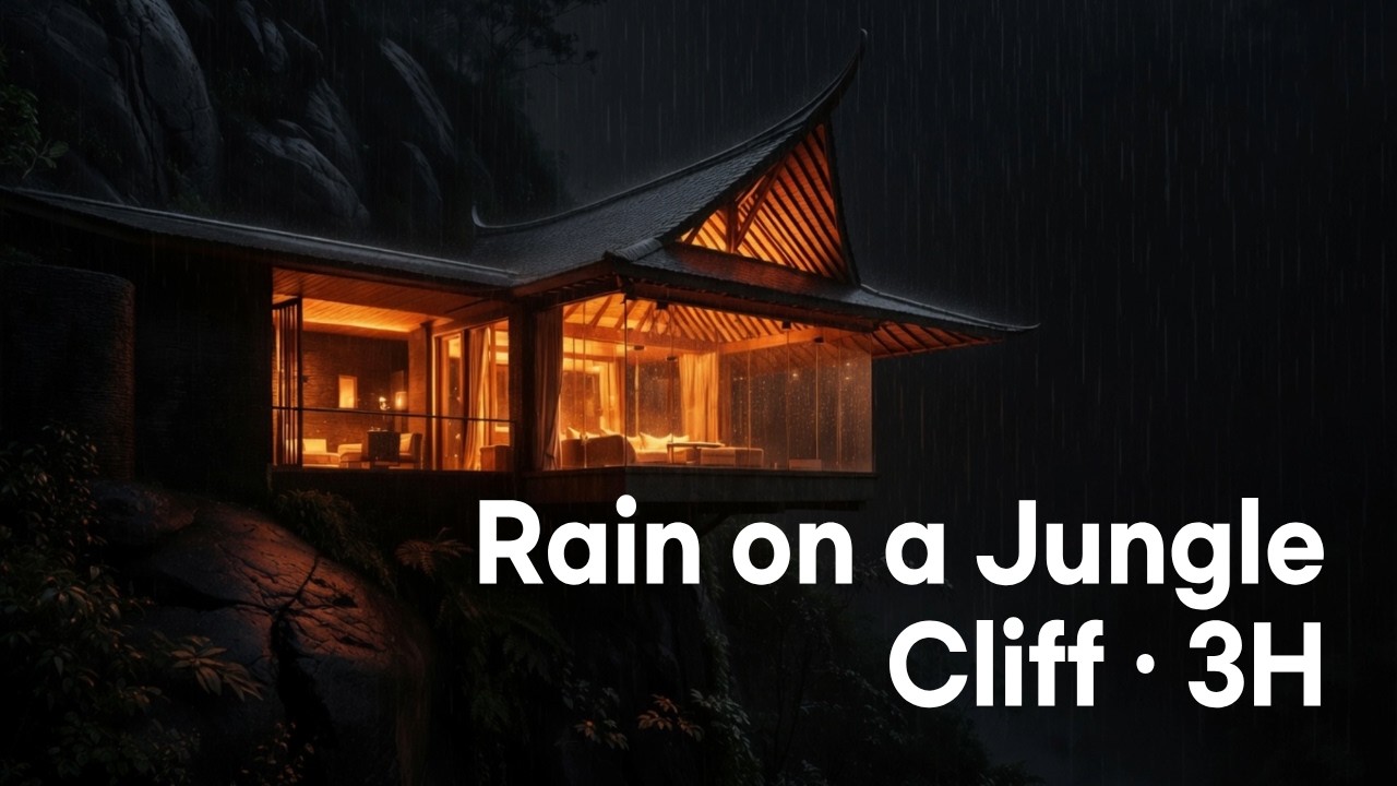 Rain on the Jungle Cliff Villa | Deep Sleep Rain Sounds (3 Hours)