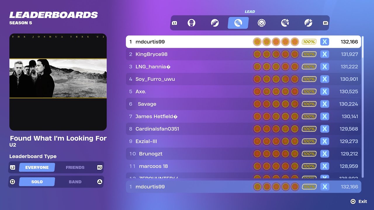 [Fortnite Festival S1 Revisit] I Still Haven't Found What I'm Looking For Expert Lead 100% FC 1st