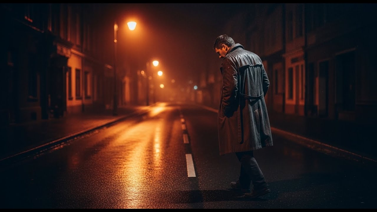 Instant Peace of Mind Man walking alone on an empty street at night & Relaxing Music, Anxiety Relief