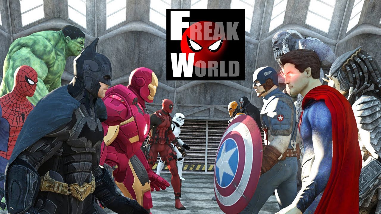 EL COMBATE DEL SIGLO!!! BATMAN vs SUPERMAN vs HULK vs SPIDERMAN, DEADPOOL, IRONMAN...