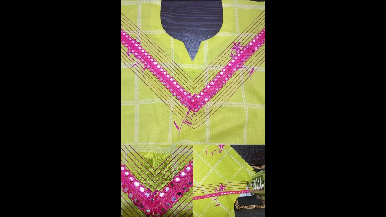 Kurti Designing with Lace and Thread by Using Ordinary Sewing Machine
