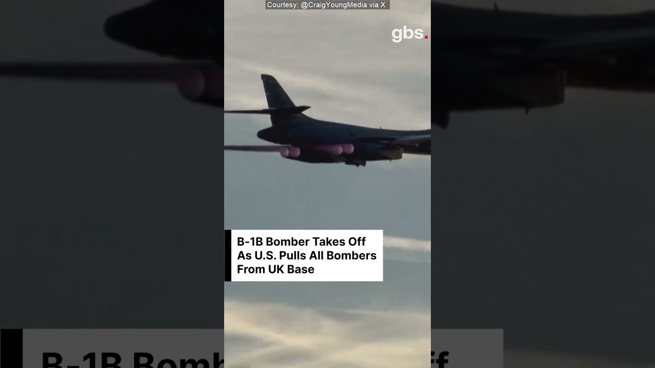 WATCH: B-1B Bomber Takes Off As U.S. Pulls All Bombers From UK Base | GBS News | AH1C