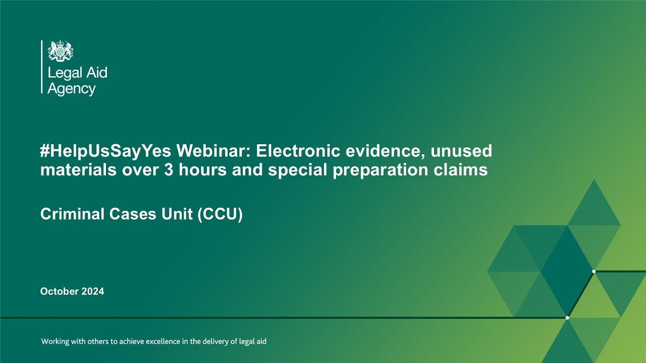 Electronic evidence, unused materials over 3 hours and special preparation claims