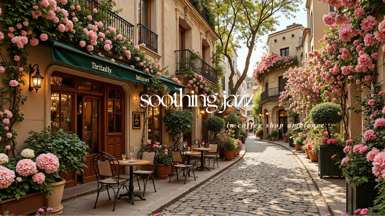 Relieve Stress with Morning Cafe Jazz Music | Soothing Jazz in Outdoor Coffee Shop to Relax