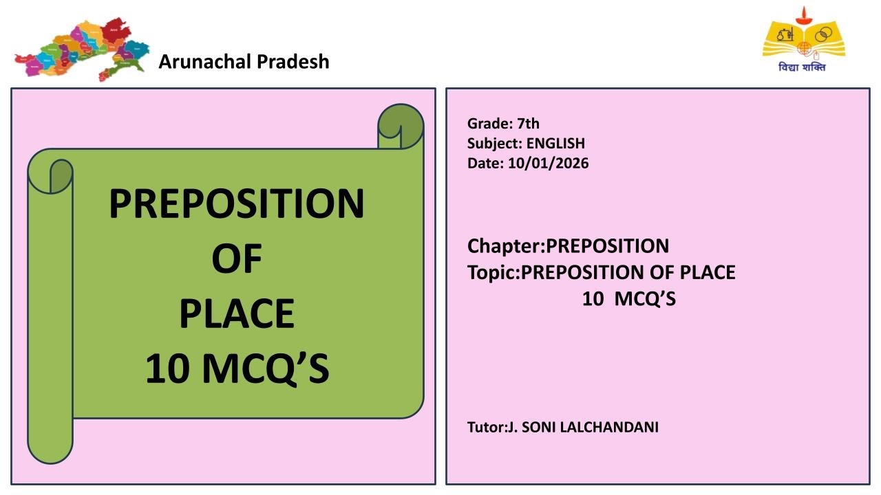 (07th English Preposition of place)