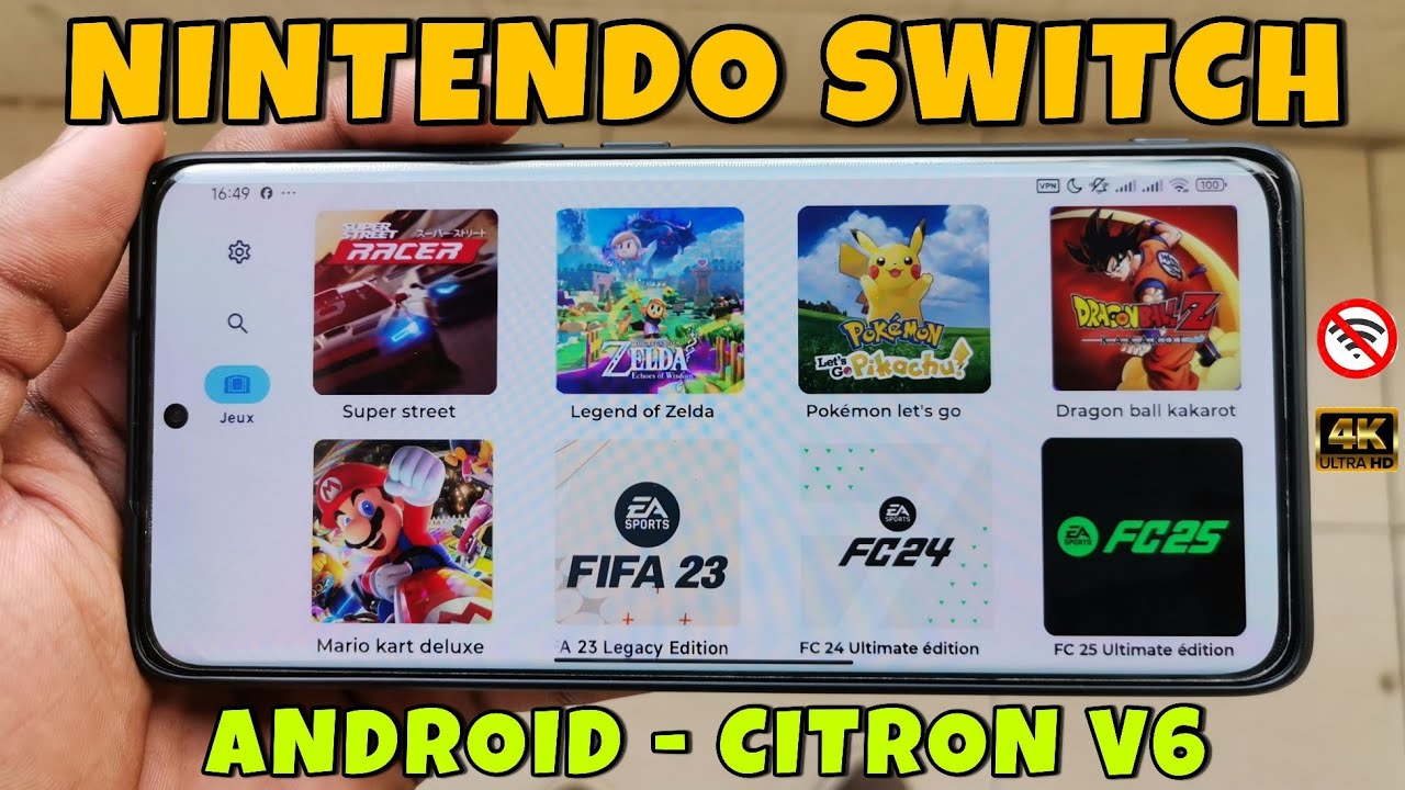 Comment installer et configurer l'emulateur CITRON V6 sur Android (Nintendo switch)