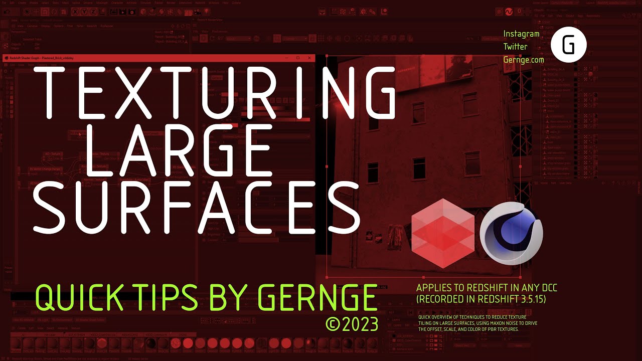 Gernge Quick Tips - Texturing Large Surfaces | Cinema 4D Redshift