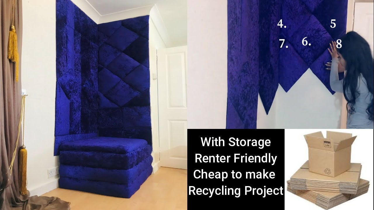 DIY *LUXURY* Box Sofa made out of Cardboard.Reading Nook Ideas