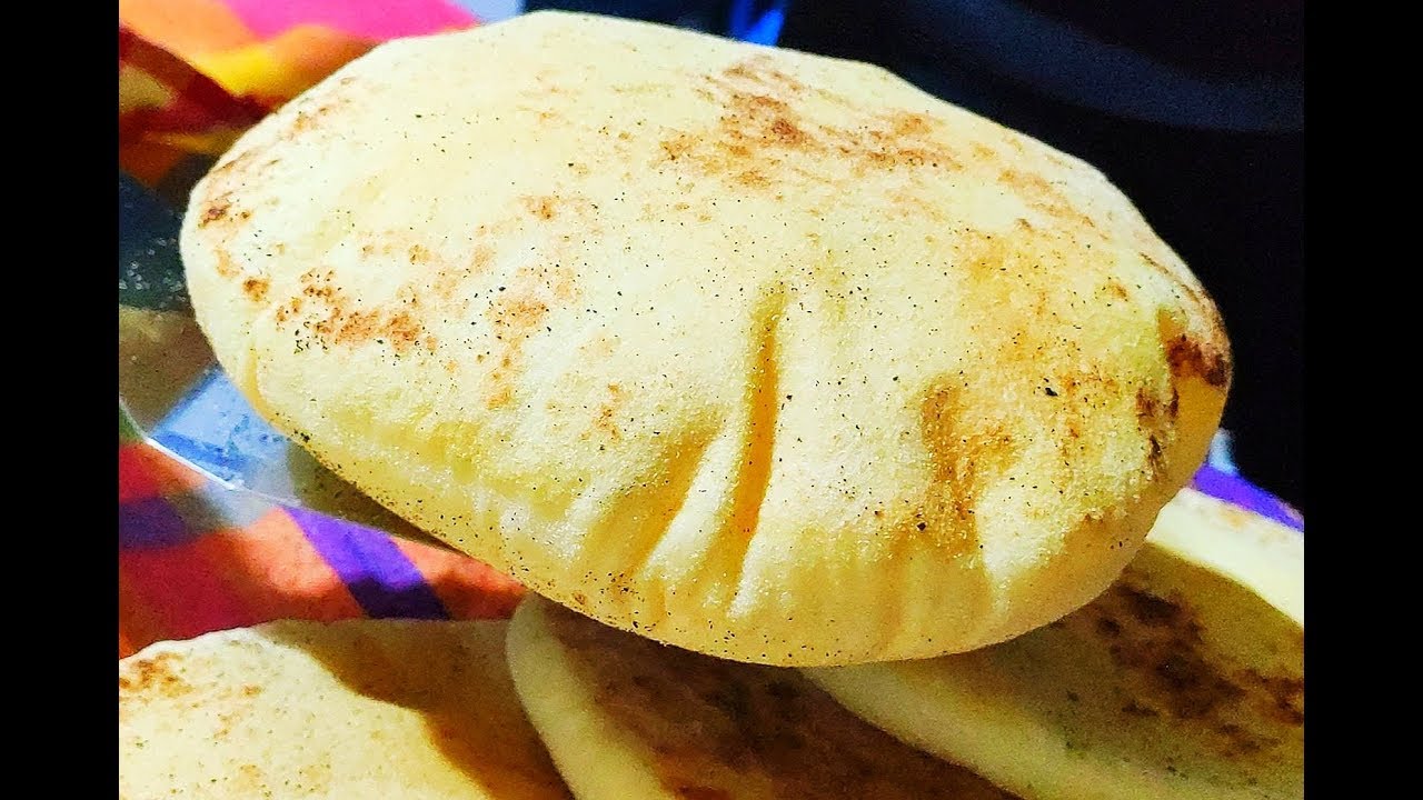 خبز المقلة المنفوخ و الناجح 100 ب100 مع مشترياتي البسيطة