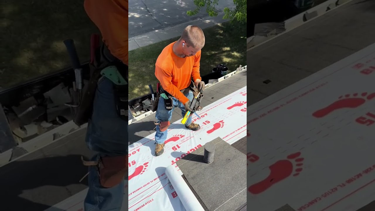 Roofing around a pipe boot
