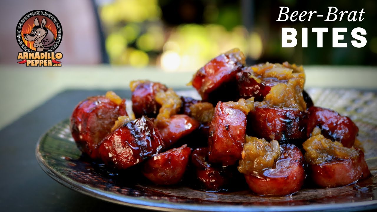 Beer Brat Bites on Pit Boss Pellet Grill