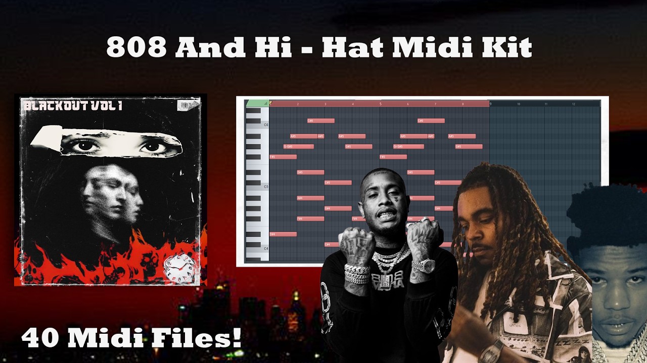 [FREE] BLACKOUT 808 & Hi-Hat MIDI Kit 2026 | Dark Trap MIDI Files