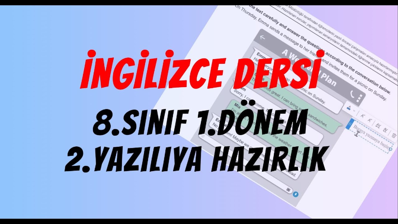 İNGİLİZCE DERSİ 8. SINIF 1. DÖNEM 2. YAZILIYA HAZIRLIK  #mebi #2026