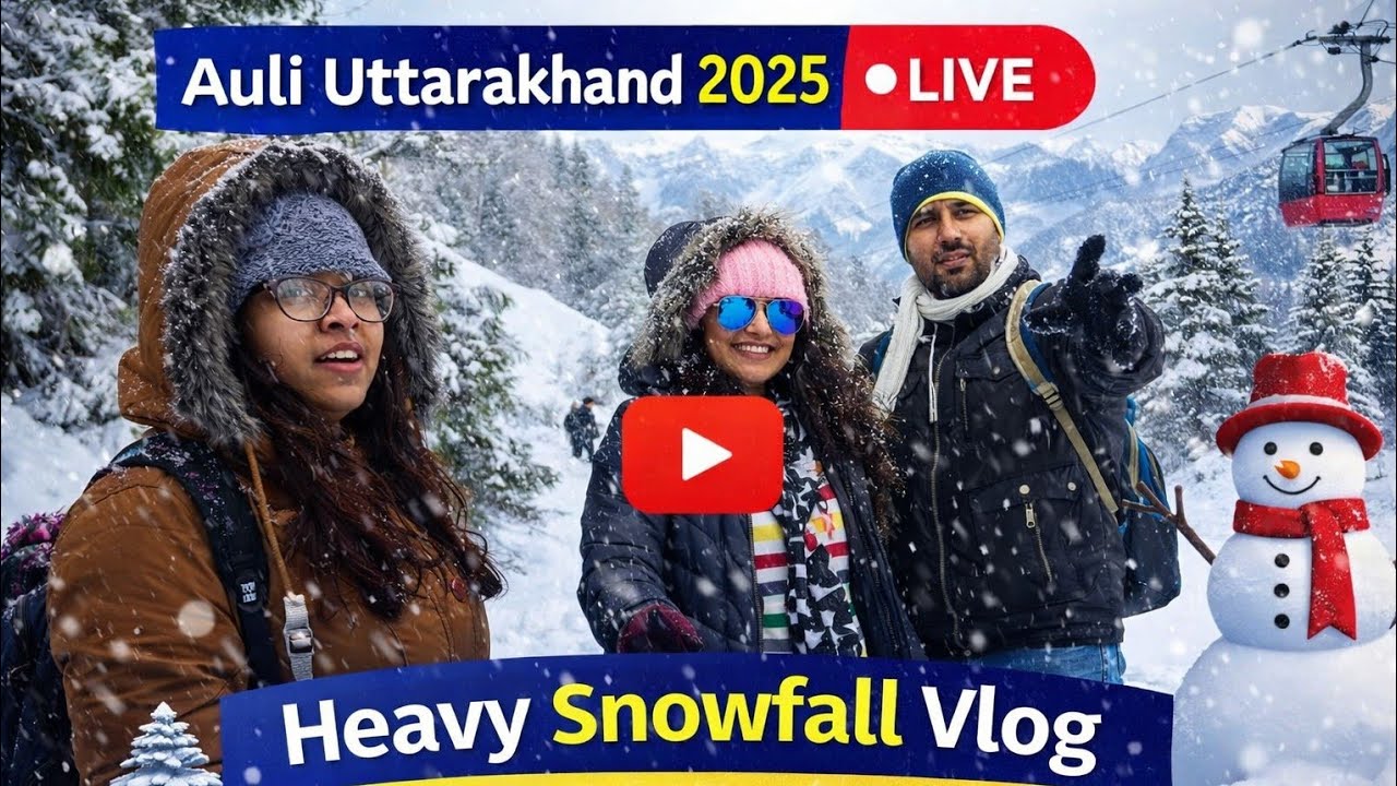 Auli Uttarakhand 2025 ❄️ Live Snowfall Vlog | Best Time for Heavy Snow | Complete Auli Tour Guide