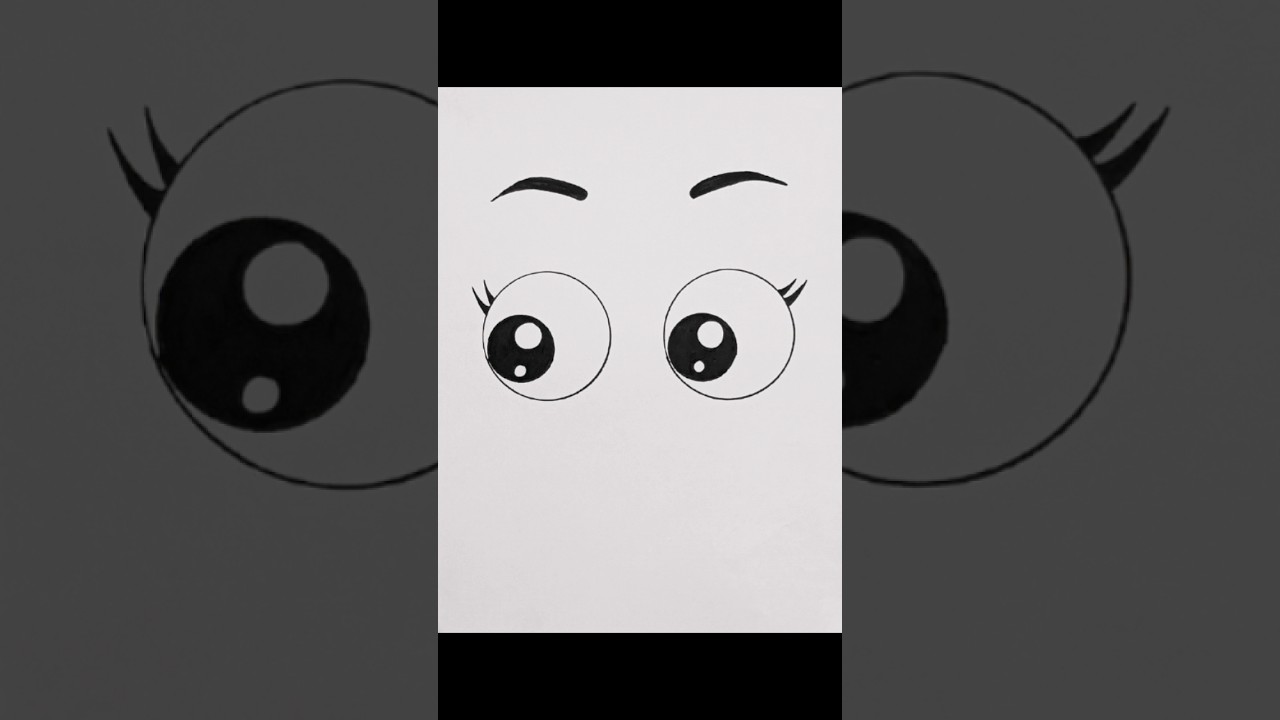 Cartoon Eyes || How to draw Cartoon Eyes ||Black & White Anime Eyes 