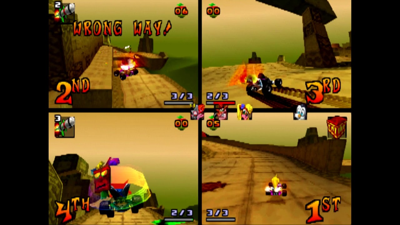 Crash Team Racing - VS - Single - Papu's Pyramid - 4 Players (030618)