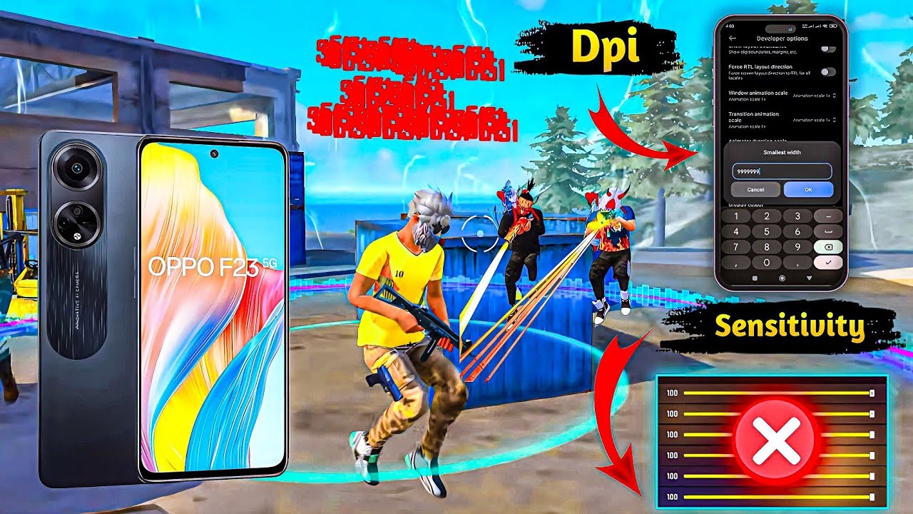 Oppo F23 5g Free Fire Sensitivity+Dpi+Headshot Settings