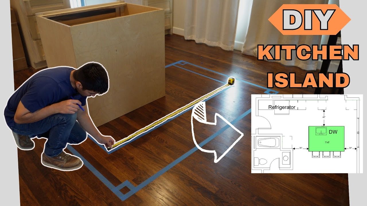 DIY Kitchen Island -  Part 1:  Base Cabinet and Framing | How to Frame Your Kitchen Island