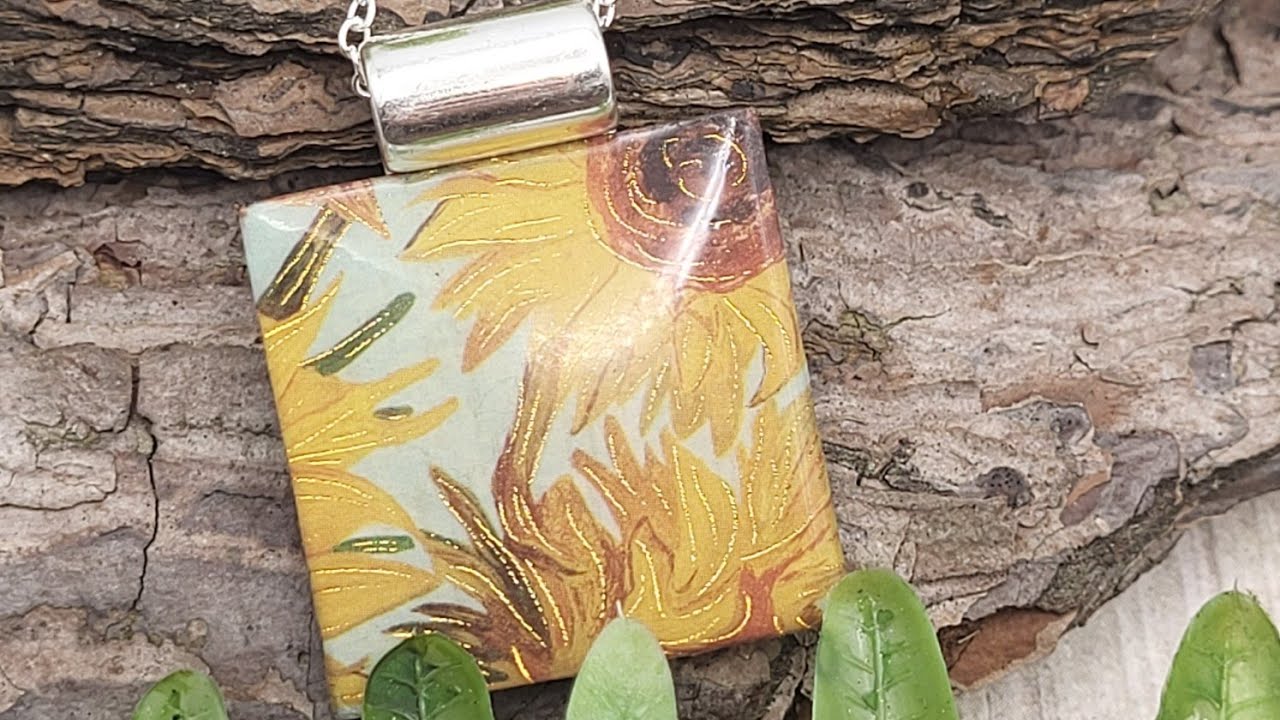Washi tape necklace with resin