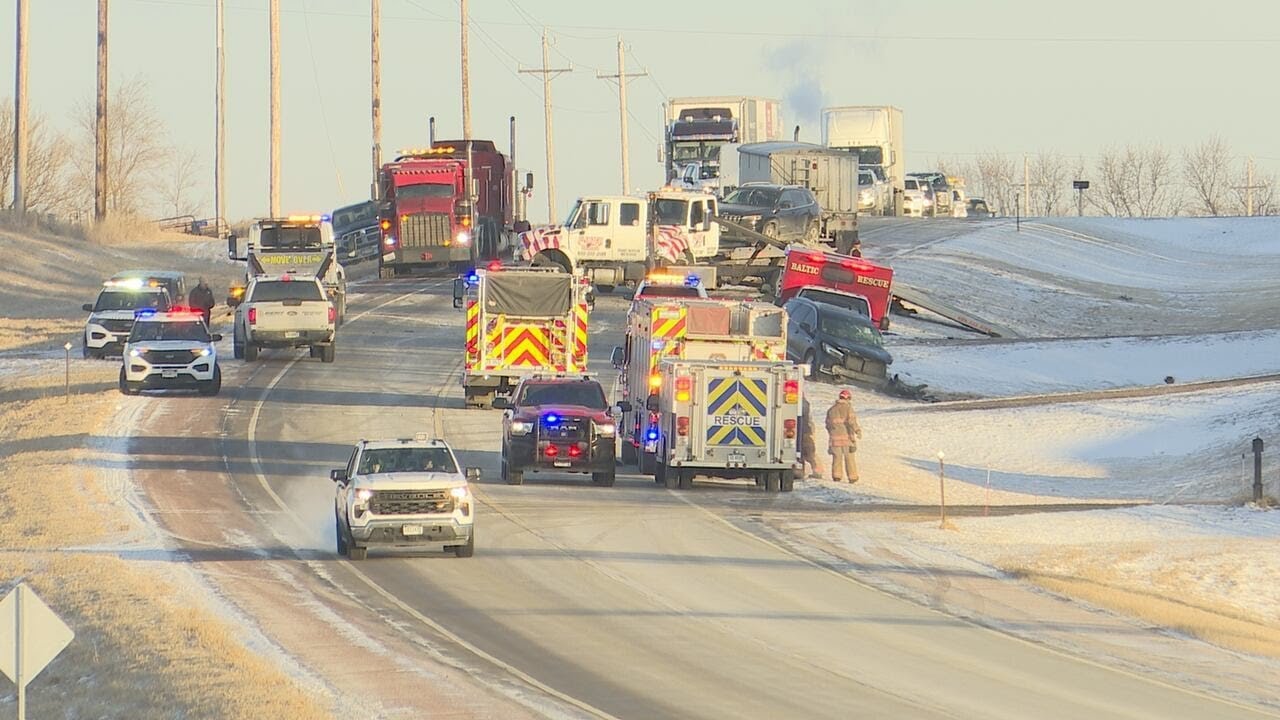 One seriously injured in three vehicle crash north of Sioux Falls early Monday