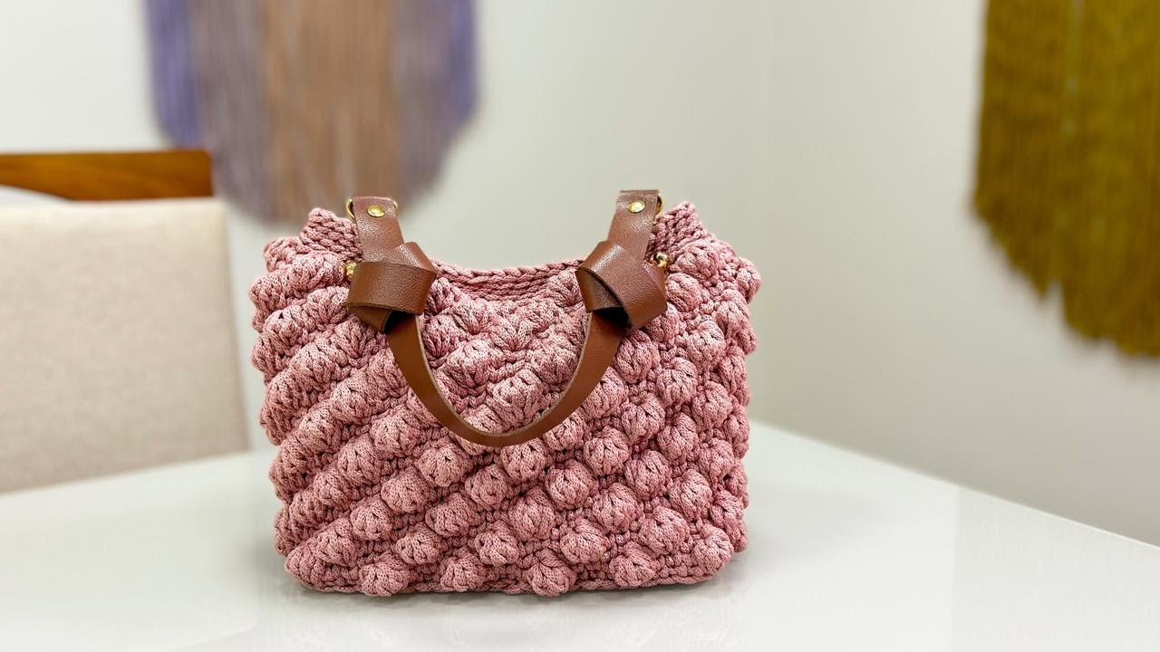 BOLSA de CROCHÊ com ponto BOLHA