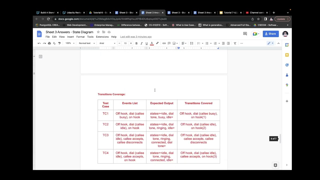 CSE334 Software Engineering Tutorial 6 Part 3: State Diagrams Sheet 3 Question 2
