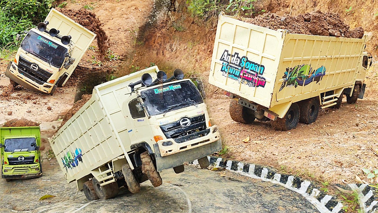TRUK OLENG Truk Hino 500 ENGKEL Muatan TANAH Truk Hino 500 Trinton GAGAL NANJAK Truk Rc Handmade