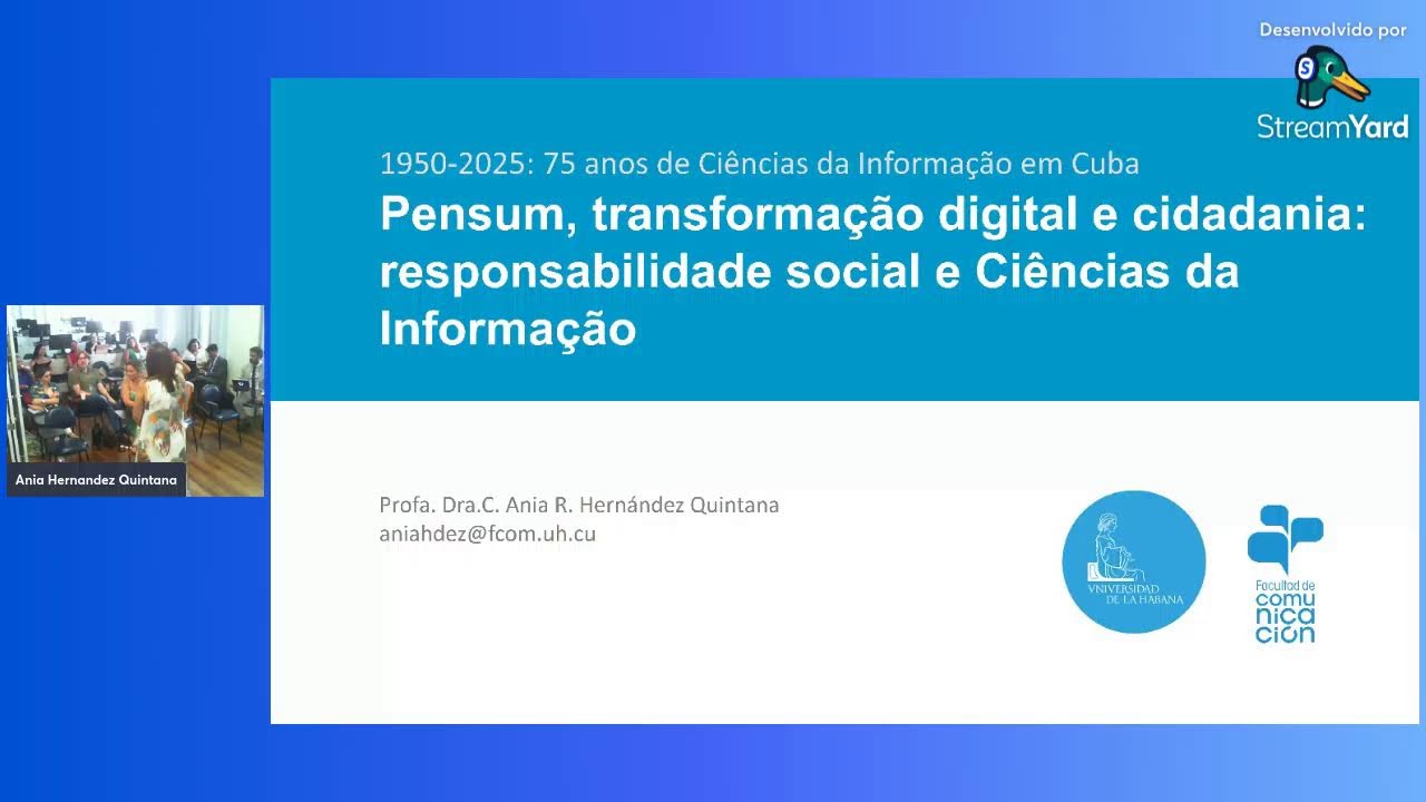 75 anos de Ciência da Informação em Cuba - Dra Ania Hernandez Quintana