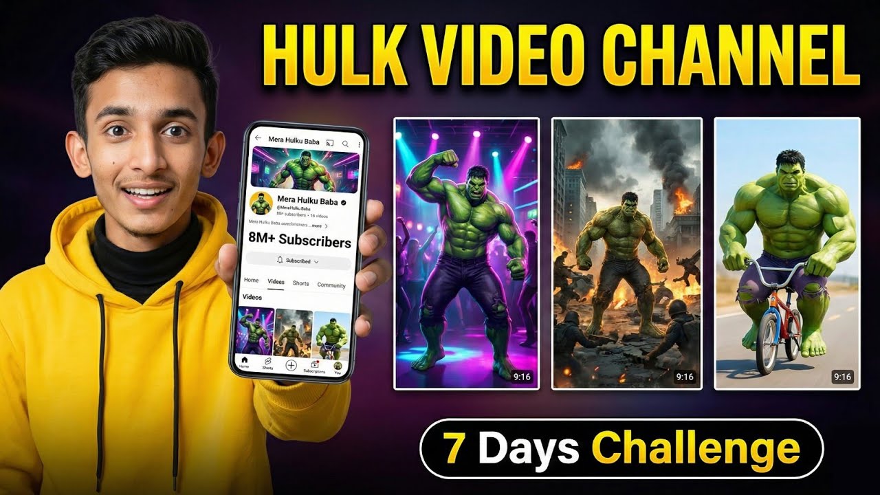 Grow Hulk Video Channel in 7 Days 😱 | How to Make Hulk AI Video
