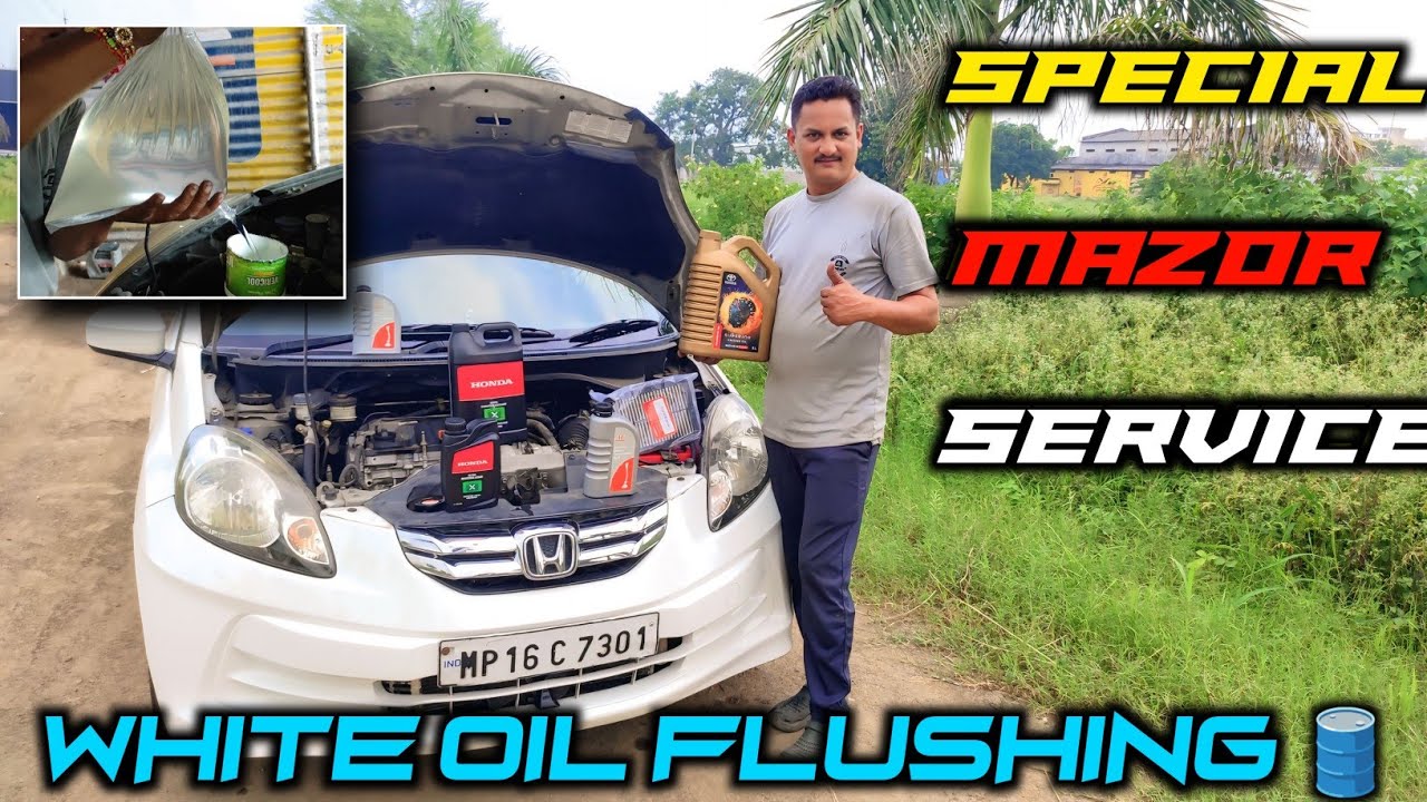MAZOR SERVICING FOR OLD HONDA AMAZE || WHITE OIL FLUSHING 