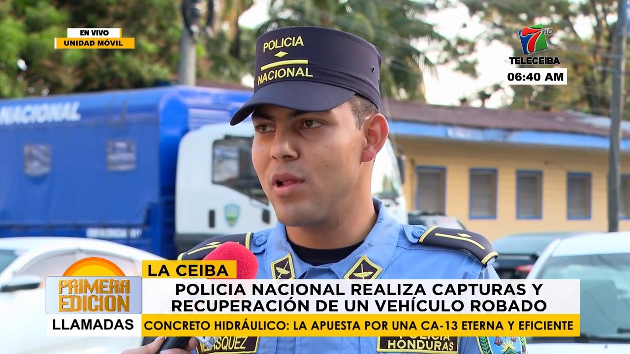 Policía Nacional realiza capturas y recuperación de un vehículo con reporte de robo en Atlántida