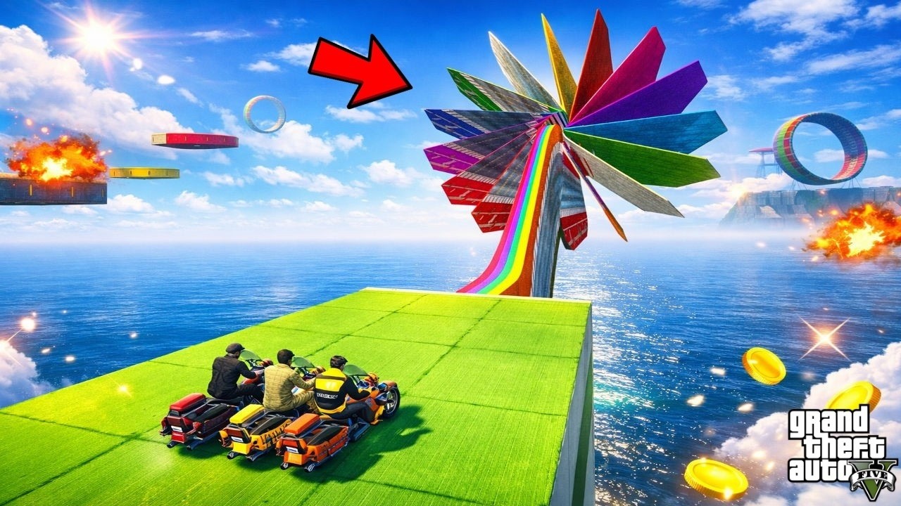 Most Hardest Police Cars Parkour Race Of GTA 5!