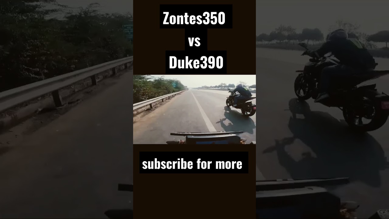 Zontes 350 vs Duke 390 drag race #zontes #ktm #duke #390 #viral #shorts