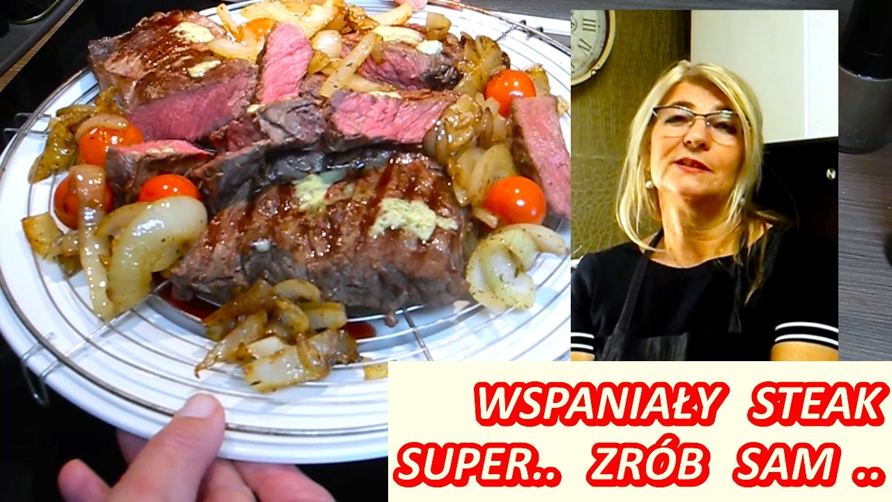 STEK WOŁOWY PRZEPIS Z PATELNI Z CEBULĄ JAK USMAŻYĆ KROK PO KROKU SUPER 715 #steak  krok po kroku😋💗