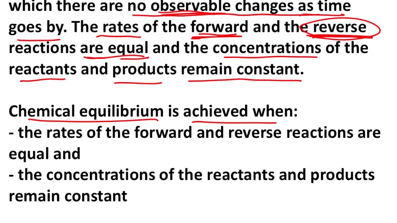 14.1-14.2 The Concept of Equilibrium and Writing Equilibrium Constat 1