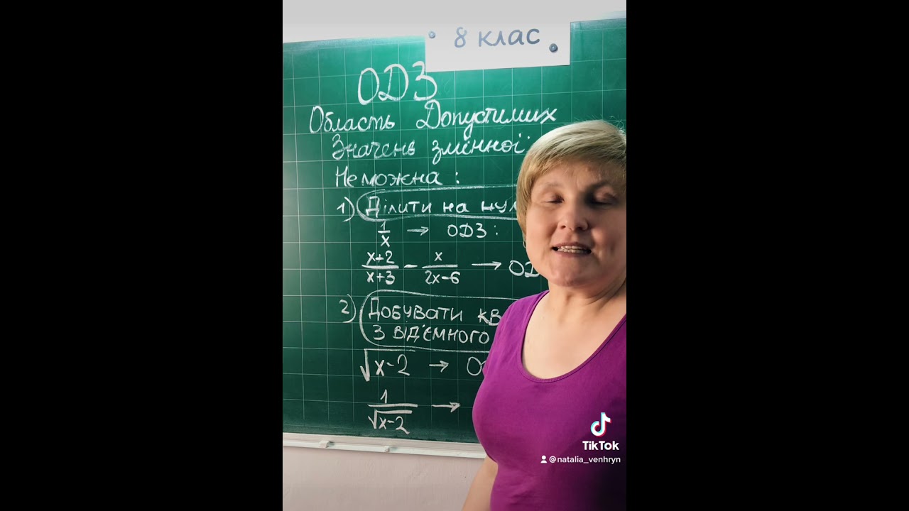 Математика в TikTok. ОДЗ. 8 клас