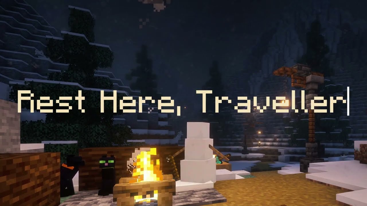 Crossing the Winter Pass ❄️ | Minecraft Music & Crackling Fire