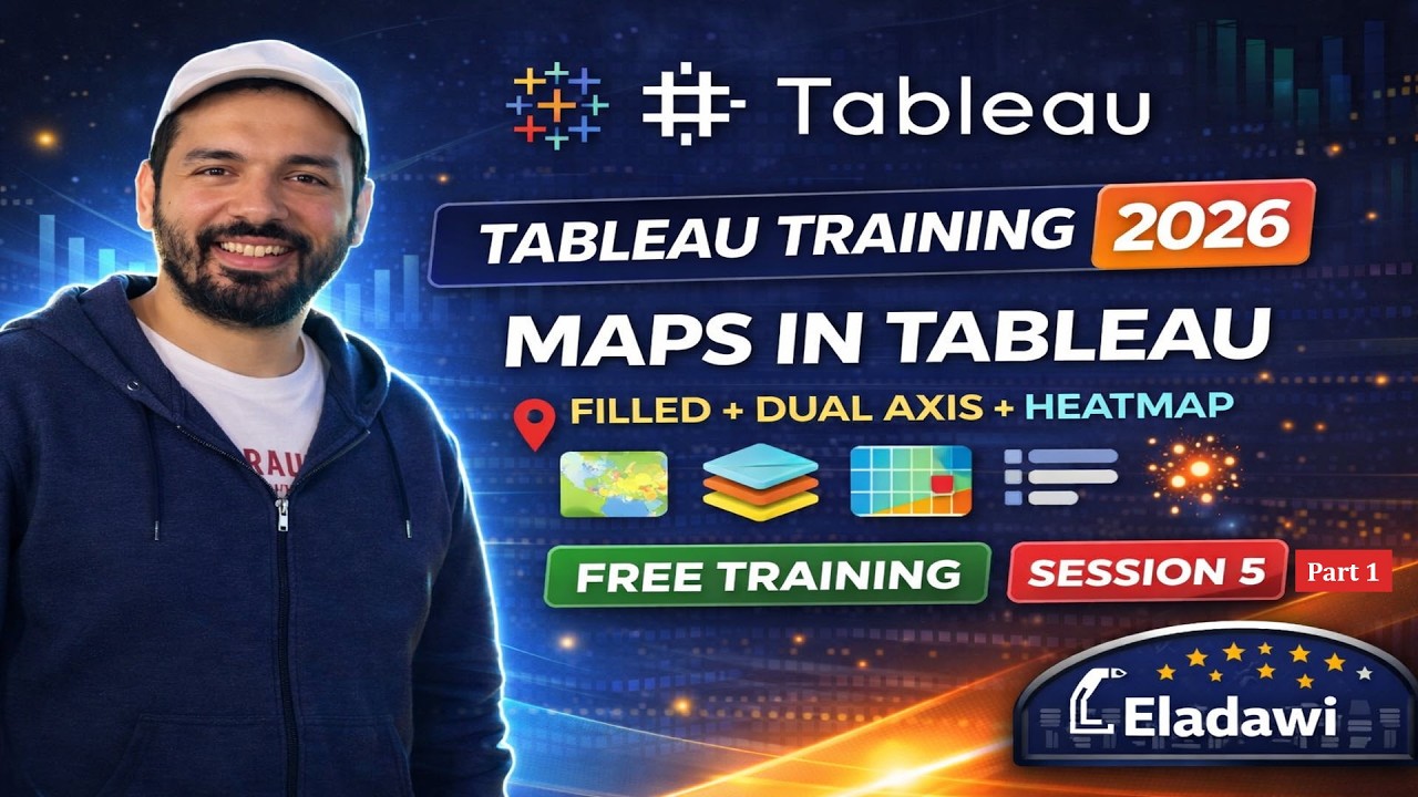 Tableau Training 2026: Tableau Maps Made Easy | Filled, Points, Dual Axis & Heatmaps (Session 5)