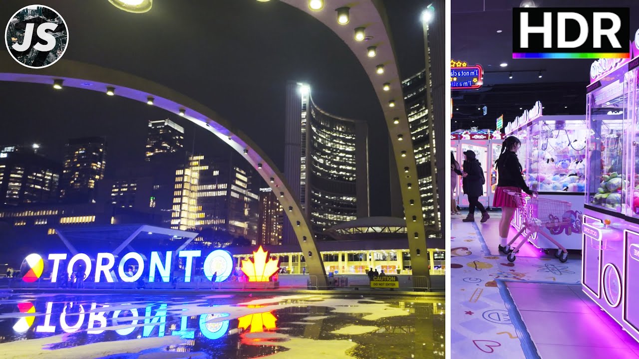 Downtown Toronto Saturday Night Walk in HDR! (DJI Osmo Pocket 3)
