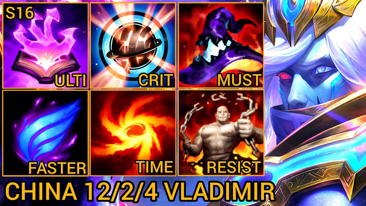 MVP 12/2/4 Vladimir - China Server Wild Rift High Elo Tier Builds & Runes