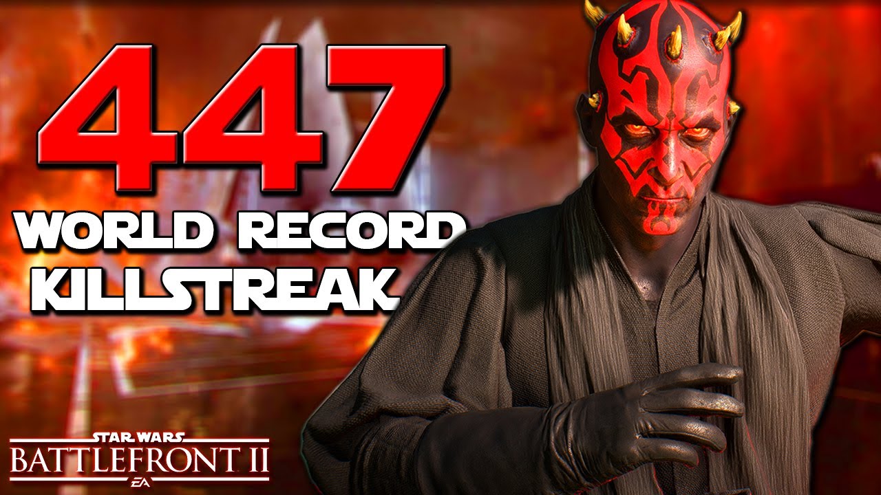 WORLD RECORD 447 Darth Maul Killstreak - Star Wars Battlefront 2