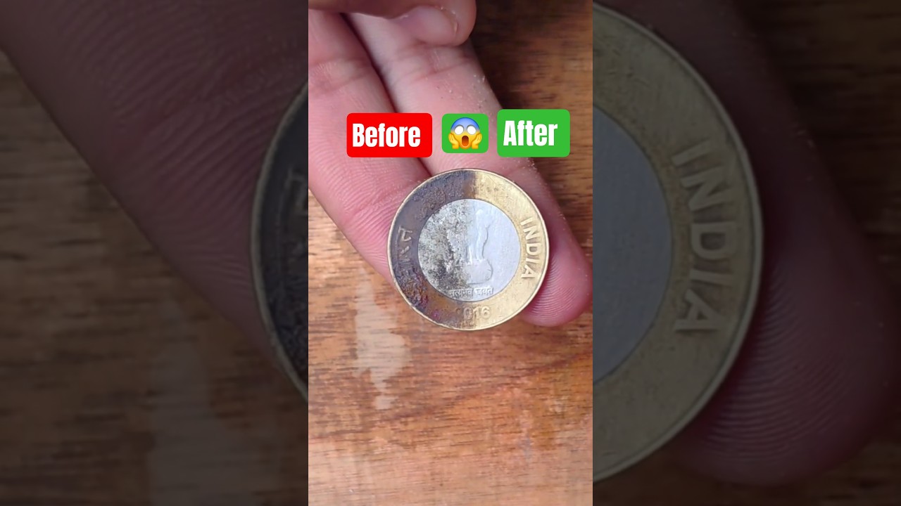 Cleaning a coin #shorts​ #coin #trending #shortvideo